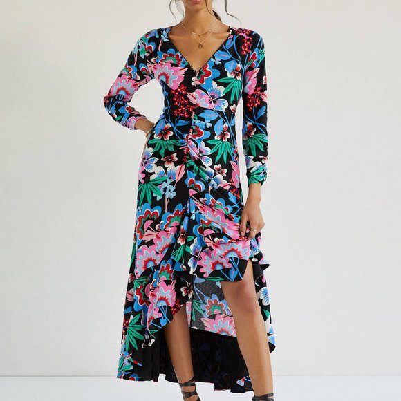 Anthropologie Dresses & Skirts - Anthropologie Maeve Ruched Floral Maxi Dress